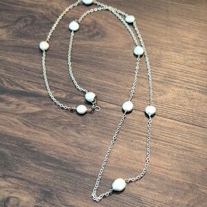 Elegant Silver Freshwater Pearl Necklace